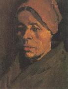Vincent Van Gogh Head of a Peasant Woman with a brownish hood oil painting on canvas